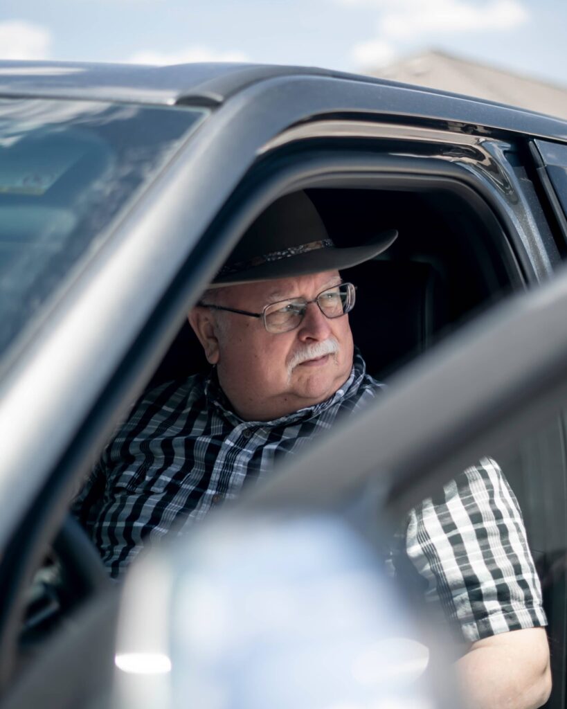 Terry in his pickup truck