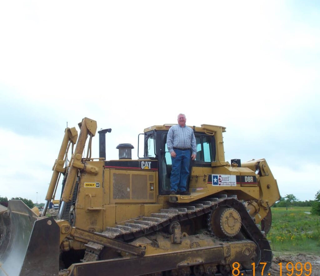 terry on an earth mover during m3 construction