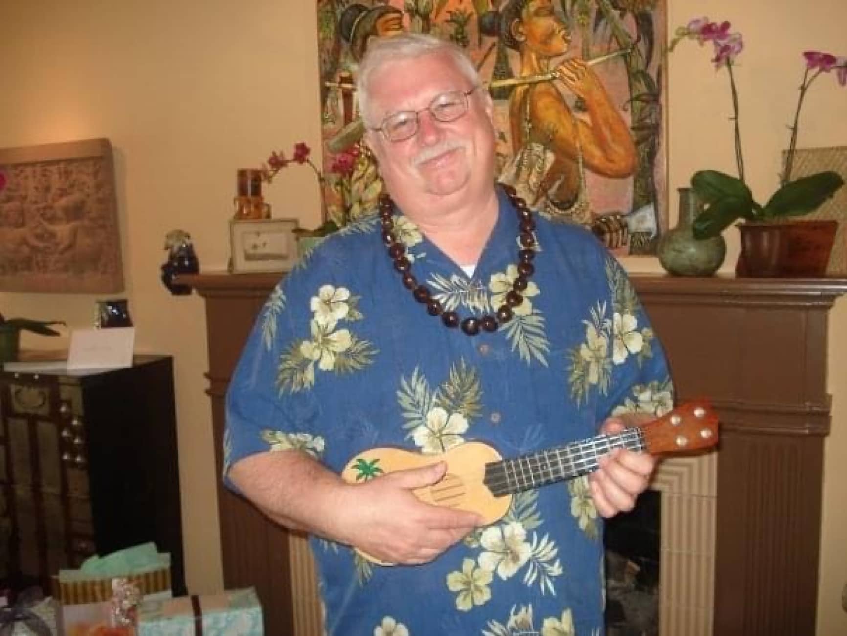 terry playing a ukelele