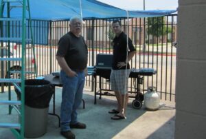 terry and john at the grill